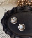 画像19: 【malle la brocante】コッパーストーンとヴィンテージパールのラウンドピアスOR真鍮痛みにくいイヤリング