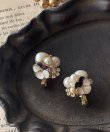 画像8: 【malle la brocante】淡水パールとビオラのbijouピアスOR真鍮痛みにくいイヤリング