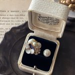 画像: 【malle la brocante】淡水パールとビオラのbijouフォークリング/金属アレルギー対応