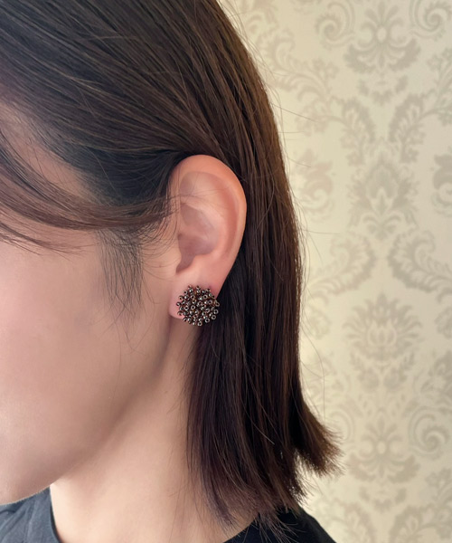 画像20: 【malle la brocante】ヴィンテージビーズのつぶつぶフラワーピアスOR真鍮痛みにくいイヤリング