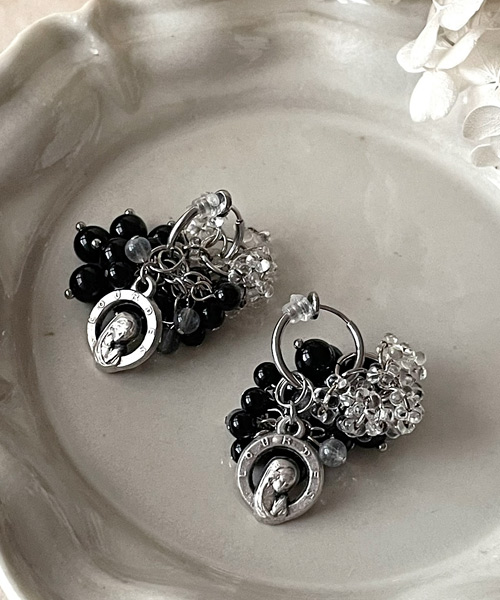 画像19: 【malle la brocante】天然石とヴィンテージメダイの着せ替えフープピアス/イヤリング/金属アレルギー対応